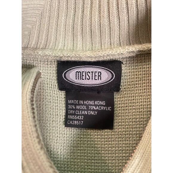 Meister Black Green Nordic Fair Isle Wool Blend Sweater Small - Picture 5 of 5